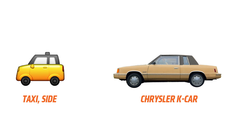 Illustration for article titled What Kind Of Cars Are Emoji Cars Supposed To Be?